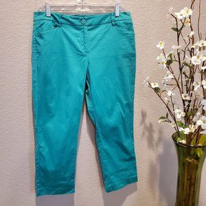 New York and Company Turquoise Crop Pant
